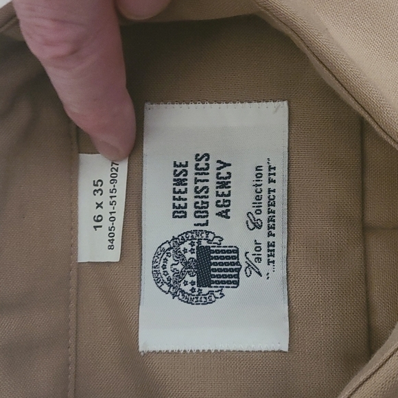 DEFENSE Logistics Agency Tan Button-Up Military Shirt - Picture 4 of 5